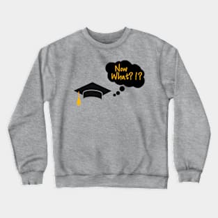 Graduation Humor T-Shirt "Now What!?!" - Comical Graduate Top, Celebration Shirt for Graduation Party, Fun Gift for Graduating Students Crewneck Sweatshirt